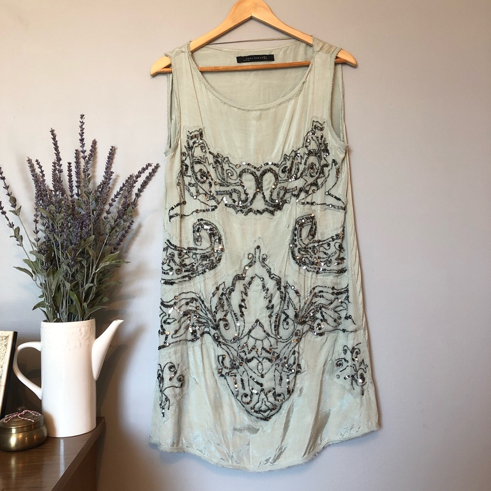 Mint green beaded dress
